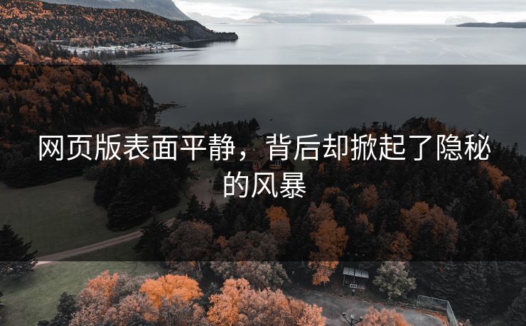 网页版表面平静，背后却掀起了隐秘的风暴