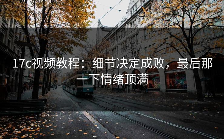 17c视频教程:细节决定成败,最后那一下情绪顶满