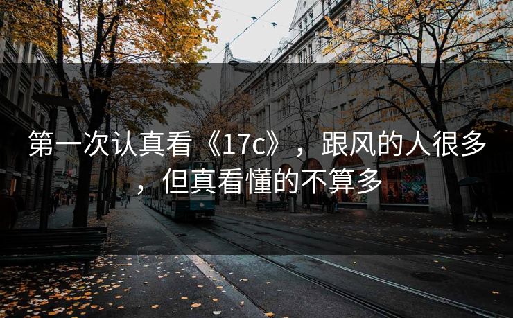 第一次认真看《17c》,跟风的人很多,但真看懂的不算多