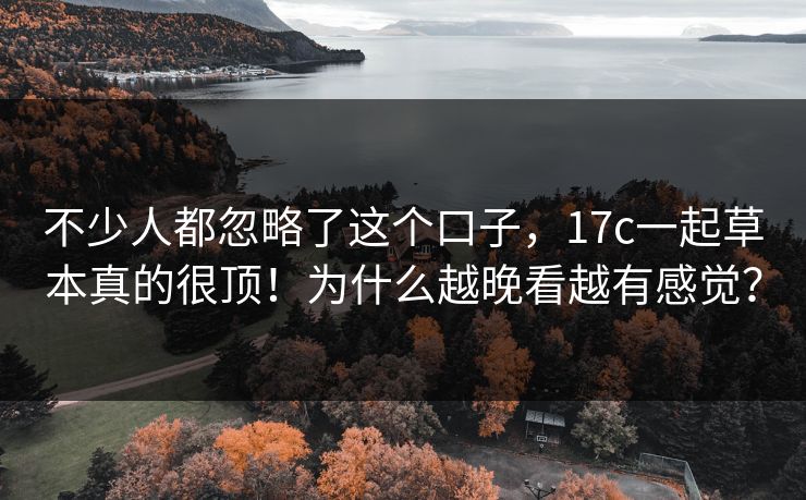 不少人都忽略了这个口子,17c一起草本真的很顶!为什么越晚看越有感觉?