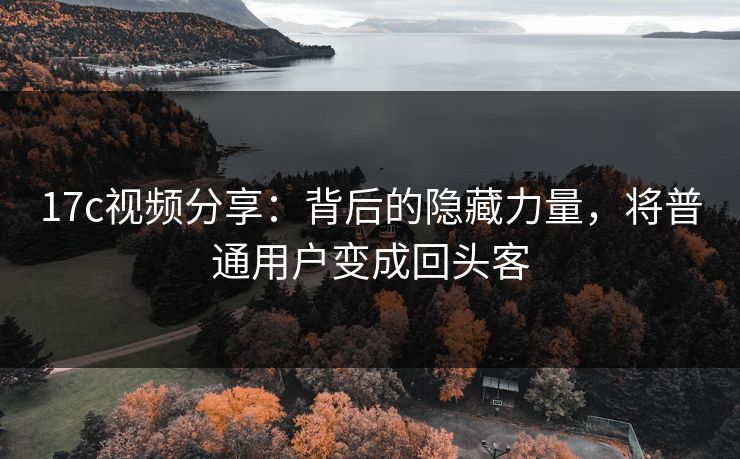 17c视频分享:背后的隐藏力量,将普通用户变成回头客
